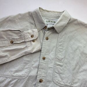 Orvis Open Air Caster‎ Shirt Fishing Vented Roll Tab Mens M Tan Gingham Vintage